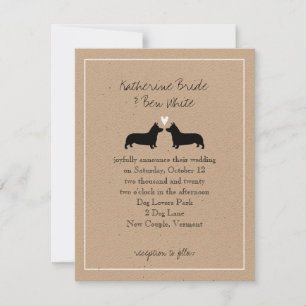 Convite de Casamento Pembroke Welsh Corgis