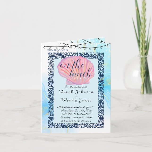 Convite De Casamento Pensado Na Praia (Frente)