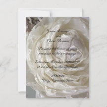 Convite de Casamento Peônia Marfim