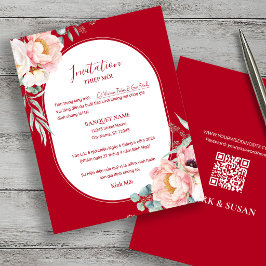 Convite de Casamento Peônia Vietnamita com código 
