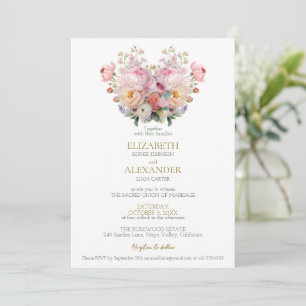 Convite de Casamento Peony Whisper