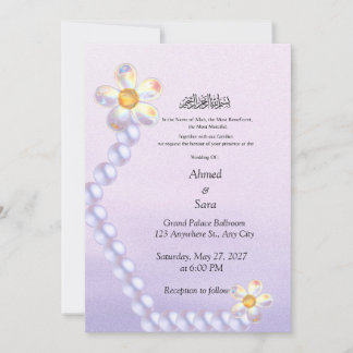 Convite de Casamento Pérola Floral Islâmico em Vid