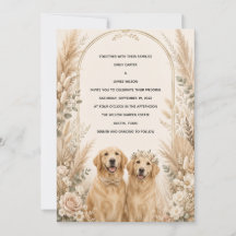 Convite de Casamento Personalizado Boho Golden Ret