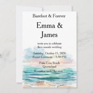 Convite de Casamento Personalizado com Aquarela na