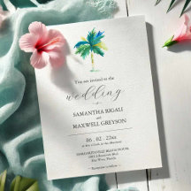 Convite de Casamento Personalizado com Árvore Palm