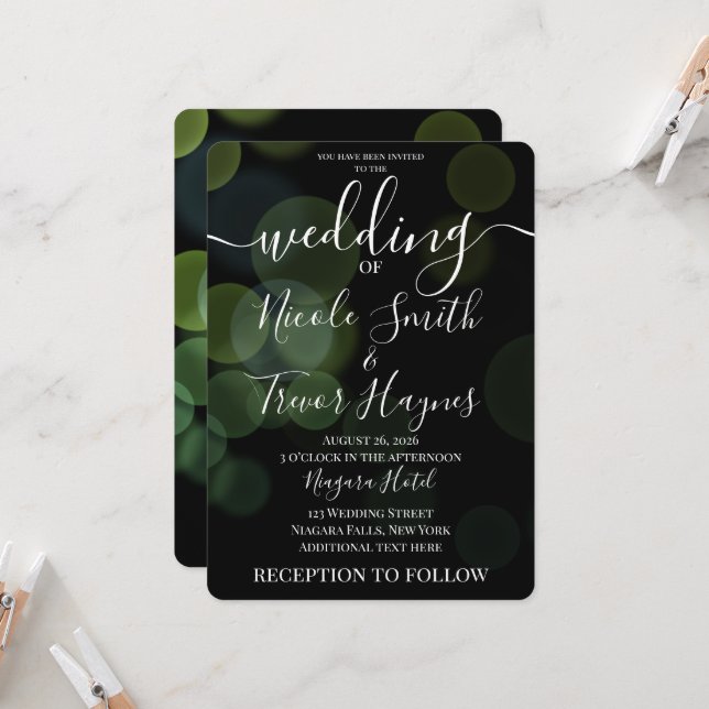 Convite de Casamento Personalizado com Bolhas Boke (Frente/Verso In Situ)
