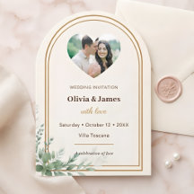 Convite de Casamento Personalizado com Foto Rústic