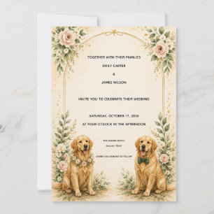 Convite de Casamento Personalizado com Golden Retr