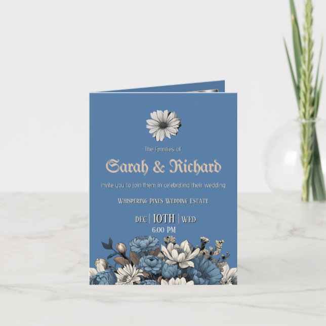 Convite de Casamento Personalizado com Jeans e Flo (Frente)