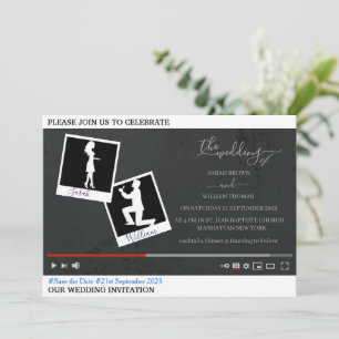Convite de casamento personalizado com tema Youtub