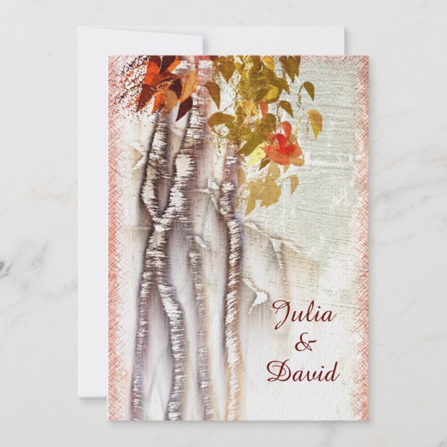 Convite de Casamento Personalizado de Árvores de A (Frente)