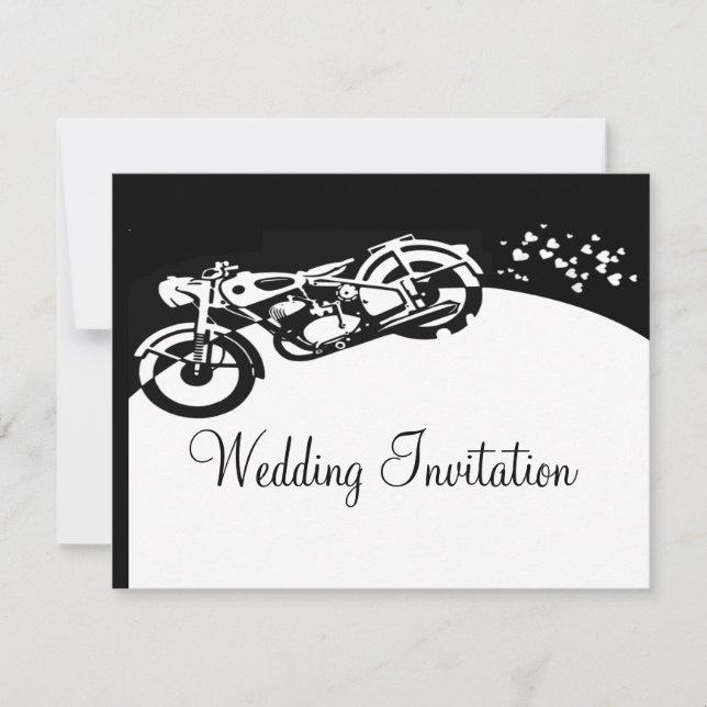 Convite De Casamento Personalizado De Motocicleta  (Frente)