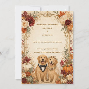 Convite de Casamento Personalizado de Outono com G