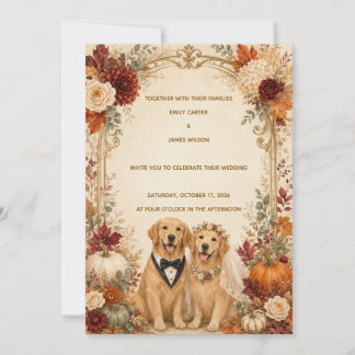 Convite de Casamento Personalizado de Outono com G