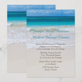 Convite de Casamento Personalizado de Praia Branca