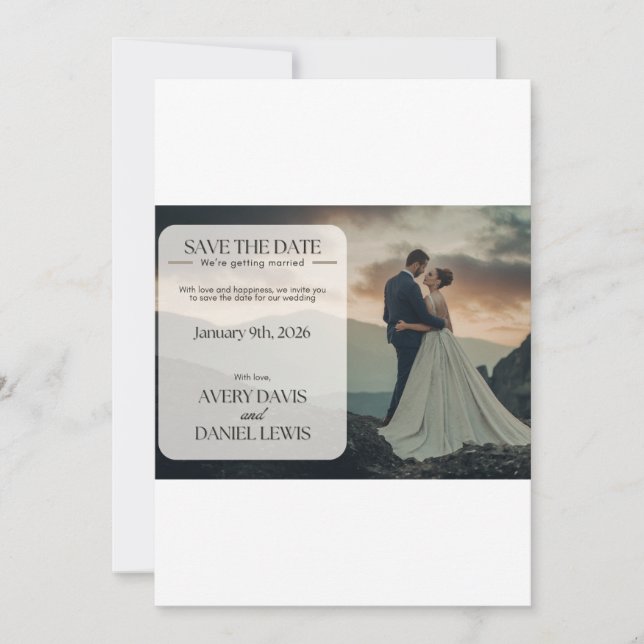 Convite de Casamento Personalizado Elegante (Frente)