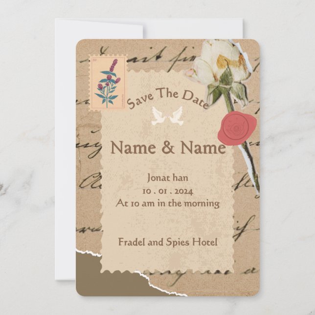 Convite de Casamento Personalizado Elegante 7 (Verso)