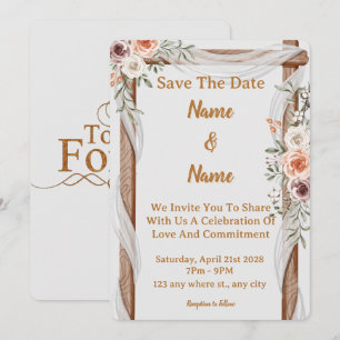 Convite de Casamento Personalizado Elegante 8