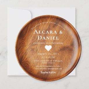 Convite de Casamento Personalizado em Madeira