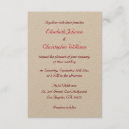 Convite de Casamento Personalizado em Papel Kraft