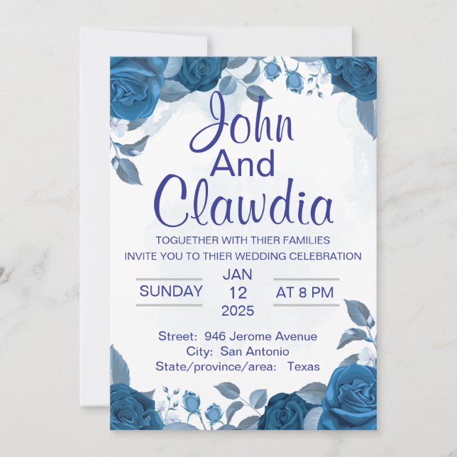 convite de casamento personalizado geométrico flor (Frente)