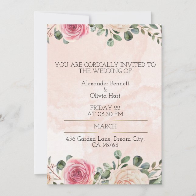Convite de Casamento Personalizado – Impressão Ele (Frente)