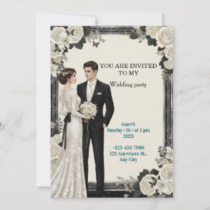 Convite de Casamento Personalizado Jardim Floral E