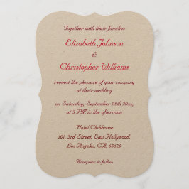 Convite de Casamento Personalizado Kraft Simples e