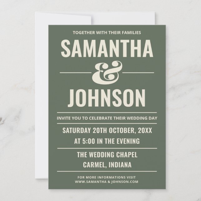 Convite de Casamento Personalizado Moderno Minimal (Frente)