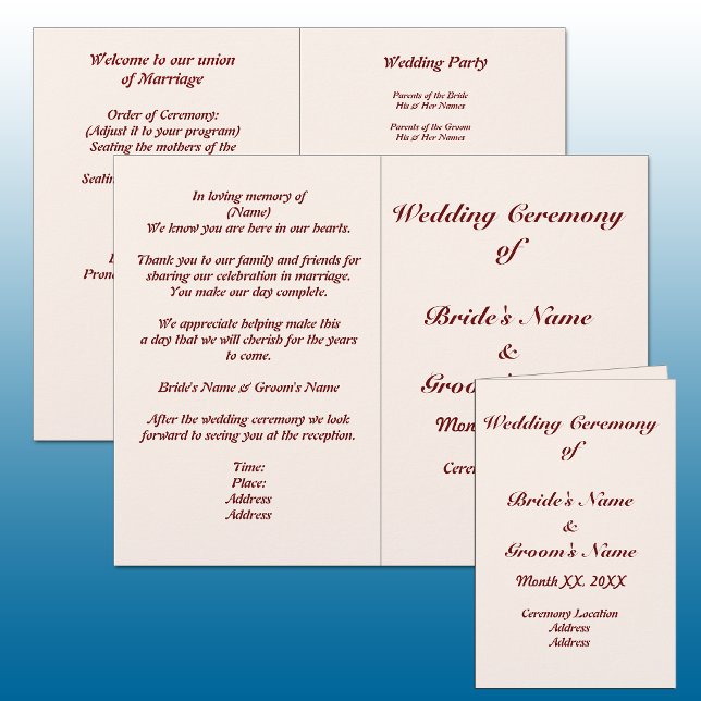 Convite de Casamento Personalizado para Noiva e No (Personalized Bride and Groom Wedding Program Flyer)