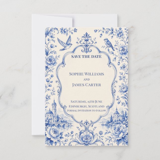 Convite de casamento personalizado para salvar a d (Frente)