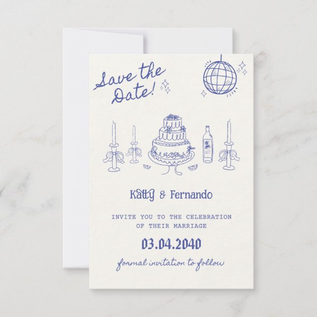 Convite de casamento personalizado para salvar a d (Frente)