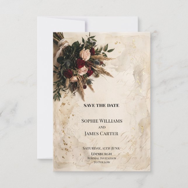 Convite de casamento personalizado para salvar a d (Frente)