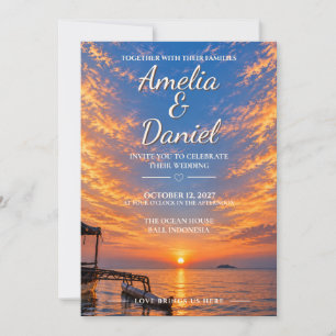 Convite de Casamento Personalizado Pôr do Sol
