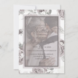 Convite de casamento personalizado rosa poeira par