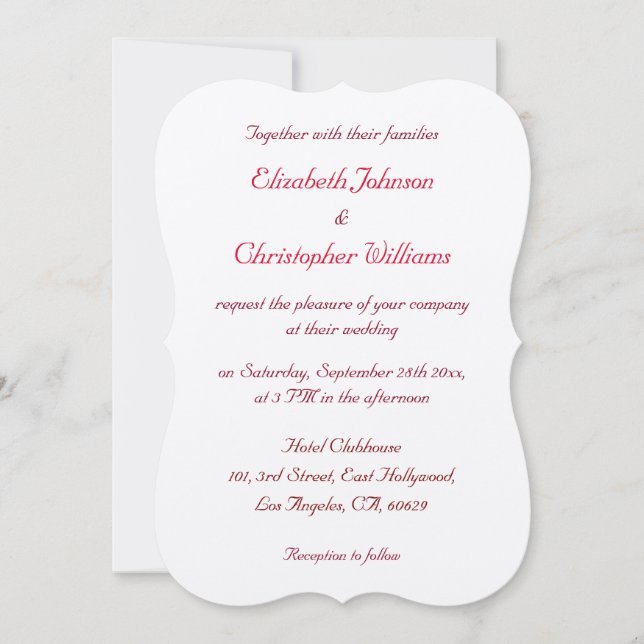 Convite de Casamento Personalizado Simples e Elega (Frente)