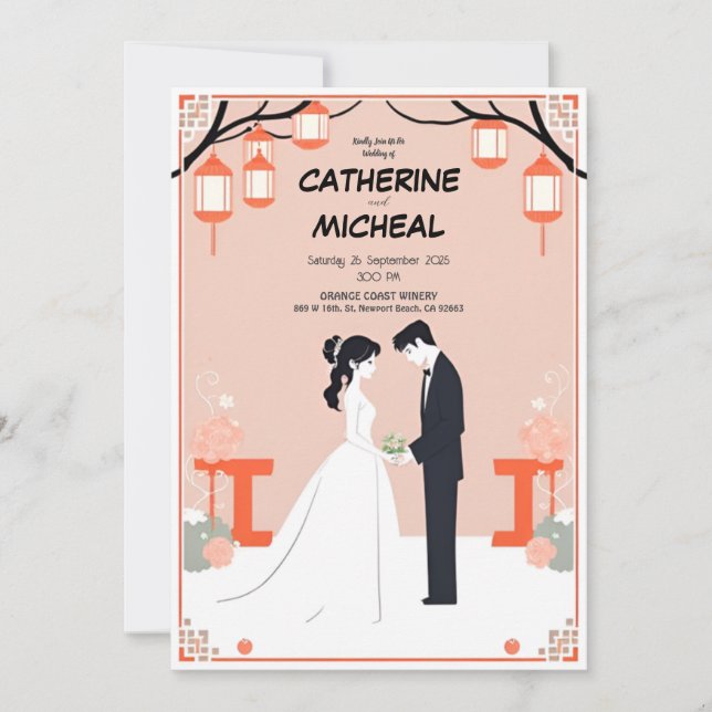 Convite de casamento personalizado Studio Ghibli (Frente)