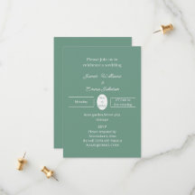 Convite de Casamento Personalizado Verde Simples