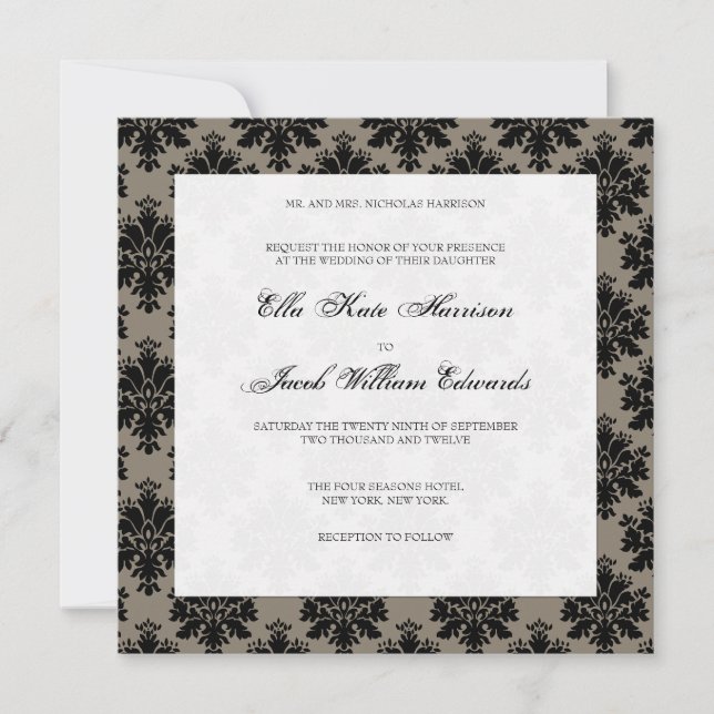 Convite de casamento personalizável (Frente)