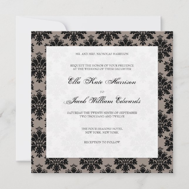Convite de casamento personalizável (Frente)