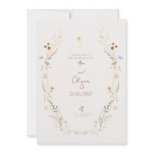 Convite de Casamento Personalizável com Flores Sil