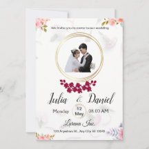 Convite de casamento personalizável com Pic de Cas