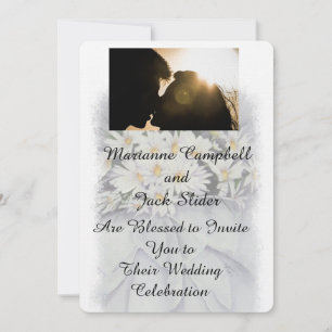 CONVITE DE CASAMENTO PERSONALIZÁVEL DO BUQUÊ DAISY