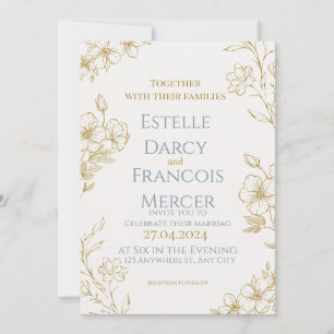 Convite de casamento personalizável elegante