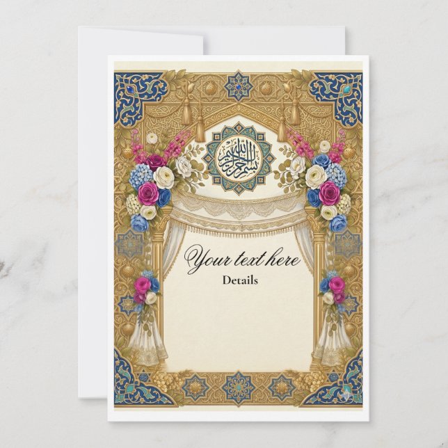 convite de casamento personalizável tradicional is (Frente)