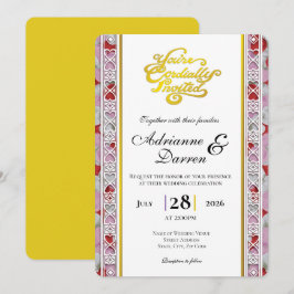 Convite de Casamento Pétala de Rosa 2 com Letras D