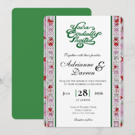 Convite de Casamento Pétala de Rosa 2 com Letras V