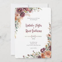 Convite de Casamento Pétalas de Ameixa