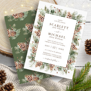 Convite de Casamento Pine de Inverno