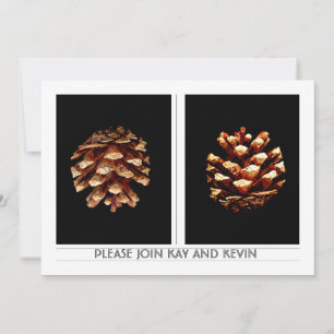 convite de casamento Pinecones